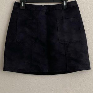 Old Navy Black Faux Suede A-Line Mini Skirt